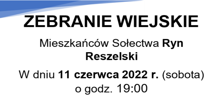 ogłoszenie o zebraniu wiejskim