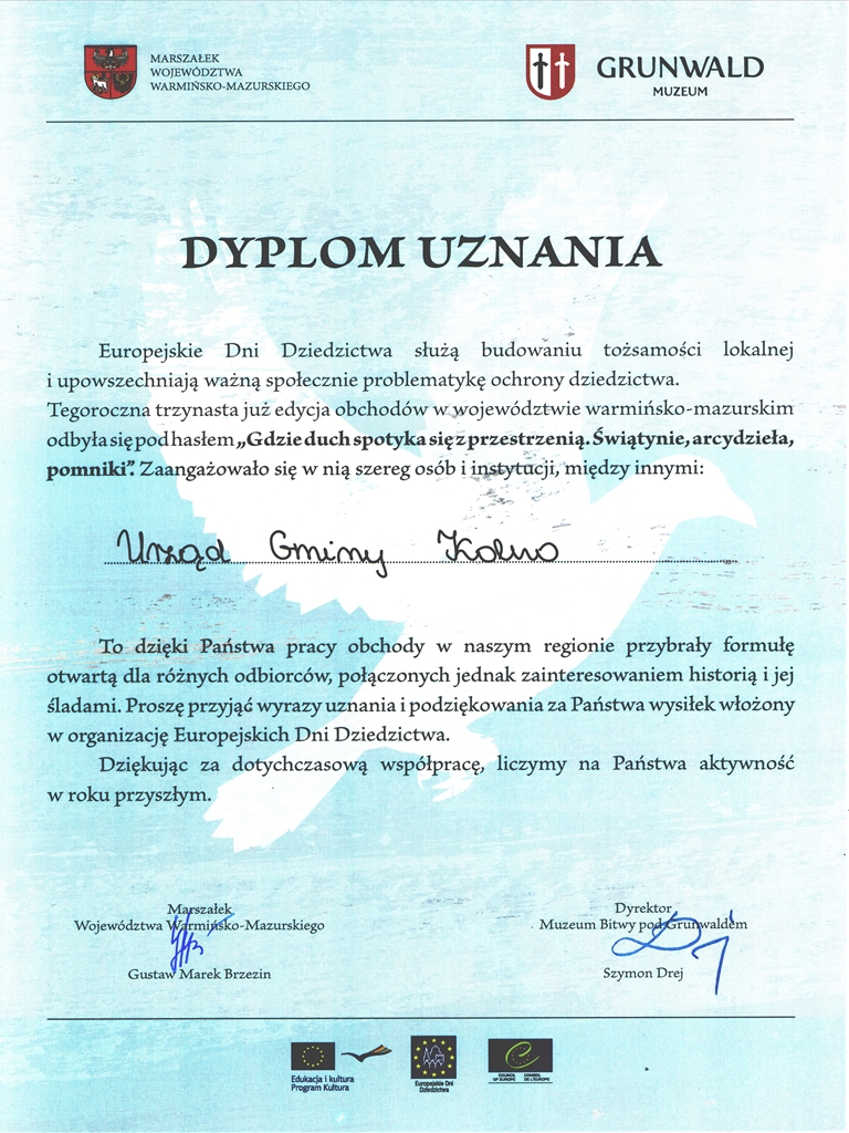 dyplom uznania